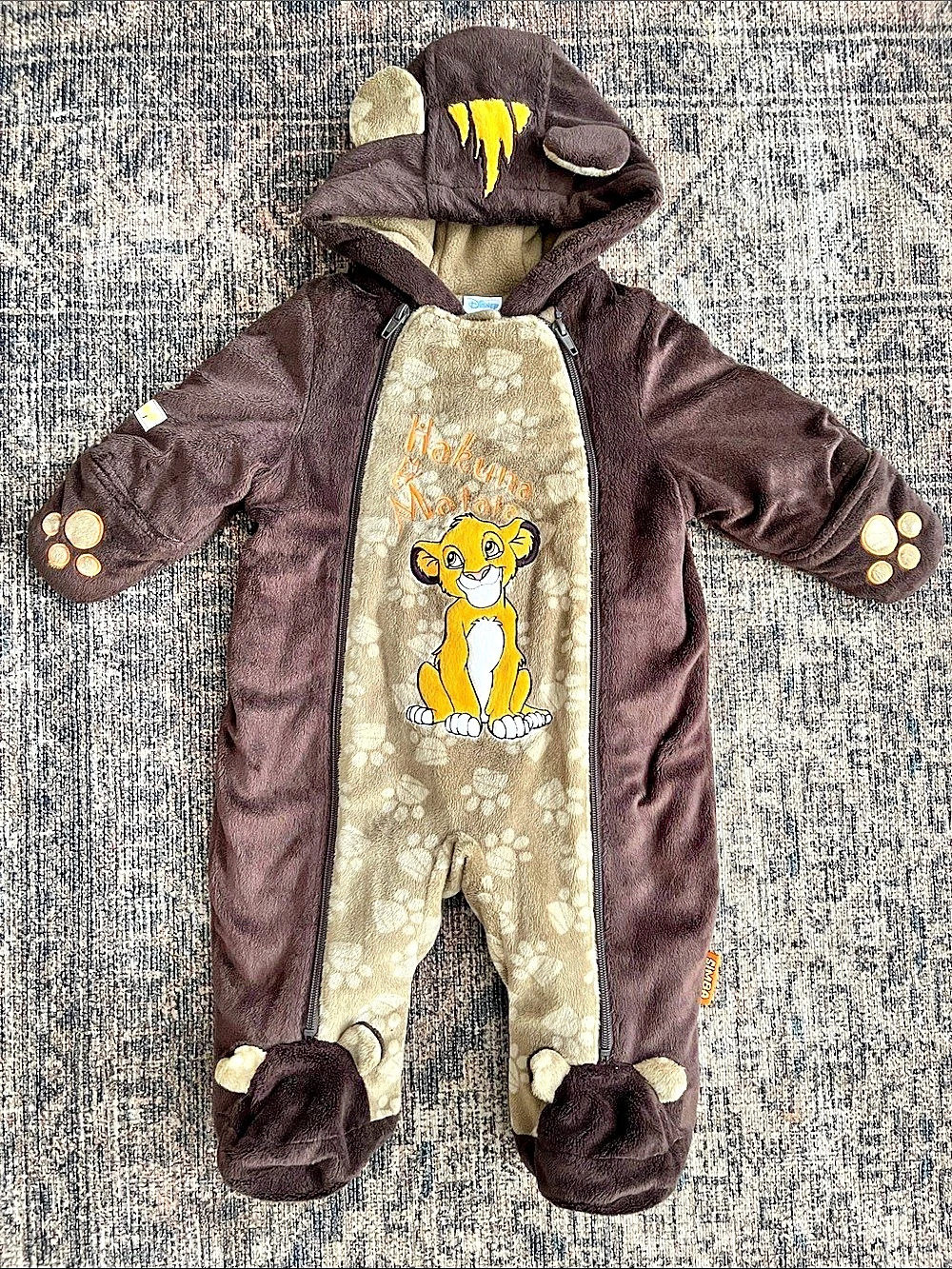 Disney Simba Lion King Hooded Bunting Baby Suit 3-6M